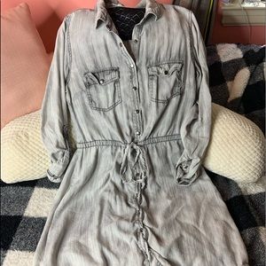Long sleeve button down dress